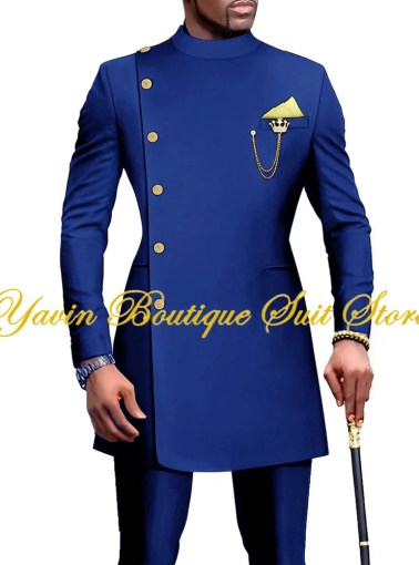 Men's Suit 2 Piece Wedding Groom Tuxedo Single Breasted Long Jacket Pants Formal Homme Man Outfit
