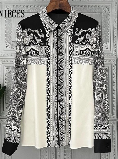 FANIECES S-4XL Spring Silk Shirt Fashion Satin Long Sleeve Blouse Vintage Women's Elegant Blouses OL Tops Female Clothing