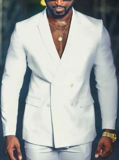Double Breasted African Suits For Men Wedding Prom Slim Fit 2 Piece Set Custom Male Fashion Groom Tuxedo Custome