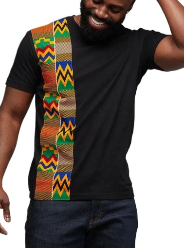 African Kente T Shirt Patchwork Color Print Tops Short Sleeves Cotton Summer Mens Ankara Style Panel Tees O Neck Shirt For Men