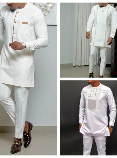 Men In Dashiki|men's Polyester Dashiki Suit - Casual Button-up Top & Pants Set