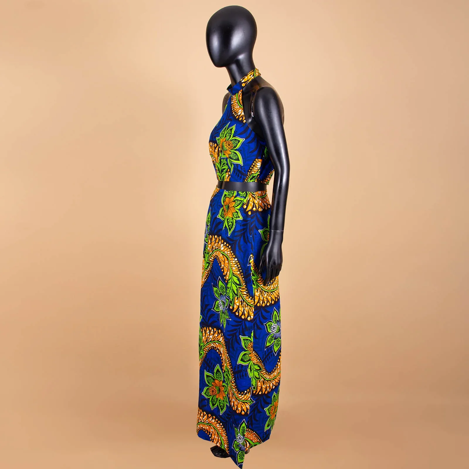 African Style Summer 2 Pieces Shorts Set for Women AFRIPRIDE Sleeveless Ruffles Top+Ankle-Length Skirt Women Set - Image 3
