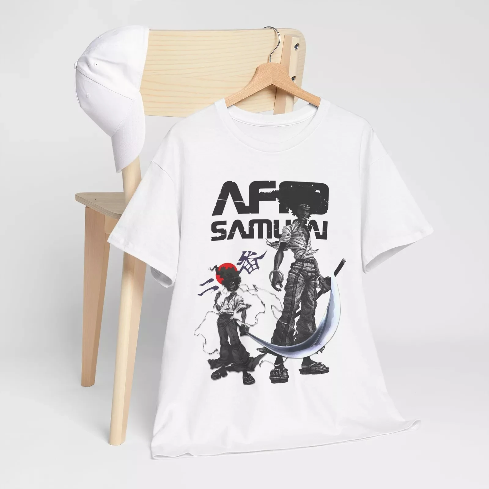 Afro Samurai Unisex T-Shirt Afro Samurai Japanese Ninja Anime Manga T-shirt Tee Men Women Summer Casual Crew Neck Cotton Tee