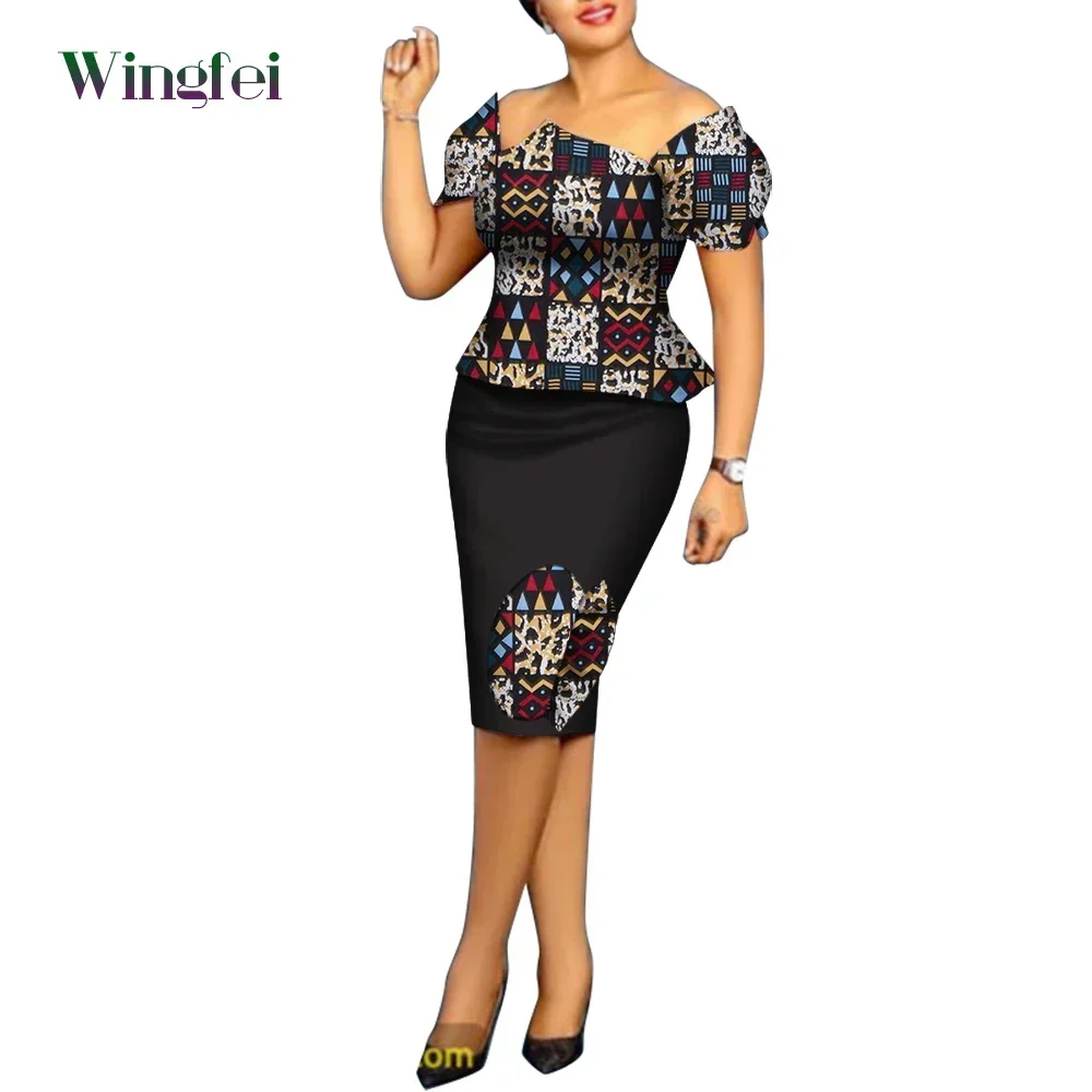 African Clothes for Women Ankara Print Top and Skirt 2 Pieces Set Fashion African Women Boubou Dashiki African Clothing - Image 4