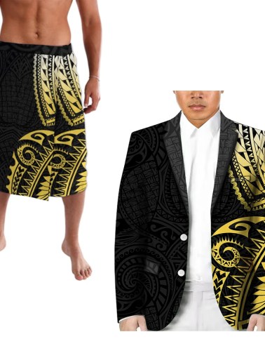 Brand New Pacific Heritage Fashion Long Sleeve Suit And Ie Polynesia Tribal Design Personality Men's Suit For Party